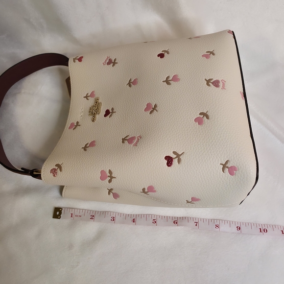 Coach Cream and Pink Floral Women's Bag - Picture 9 of 16